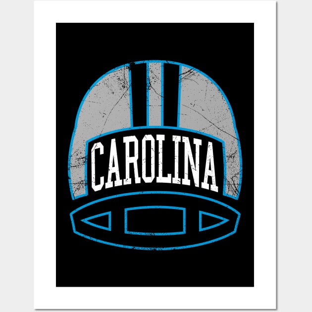 Carolina Retro Helmet - Black Wall Art by KFig21